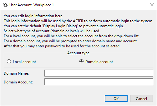 An example of setting up automatic login with a domain account type
