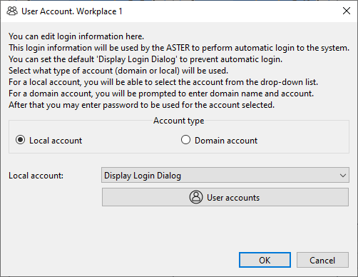 An example of setting up automatic login with a local account type
